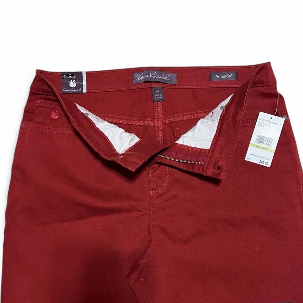 NWT Gloria Vanderbilt Original Amanda Jeans Heritage Fit Tapered Leg Red Sz 14P - Picture 6 of 7